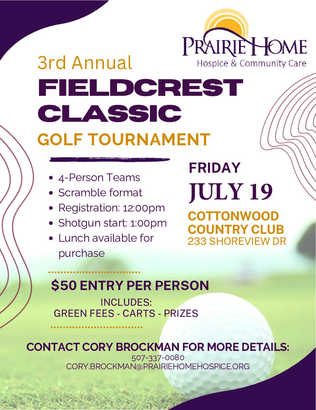 3rd Annual Fieldcrest Classic flyer.